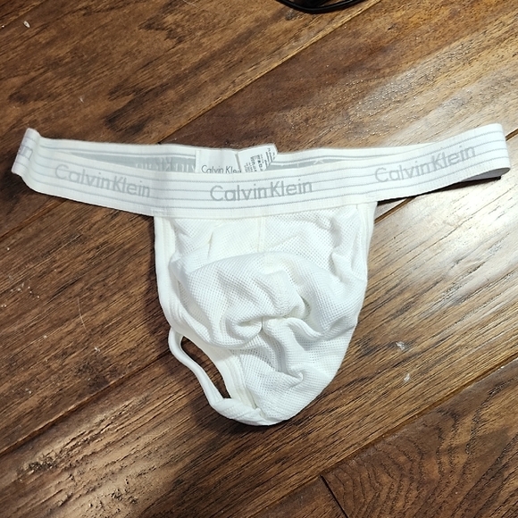 Calvin Klein White Cotton Underwear with Signature Waistband 2003 Mesh - Picture 4 of 5